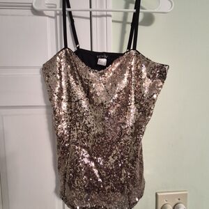VENUS Glittering Sequin Camisole - Gold and Black